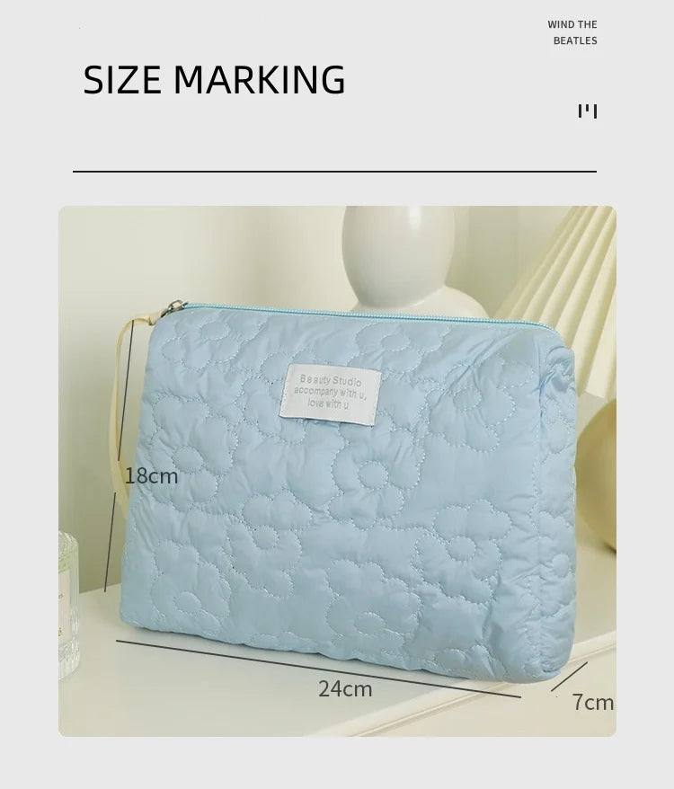 LuxeGlow Waterproof Large-Capacity Makeup Pouch