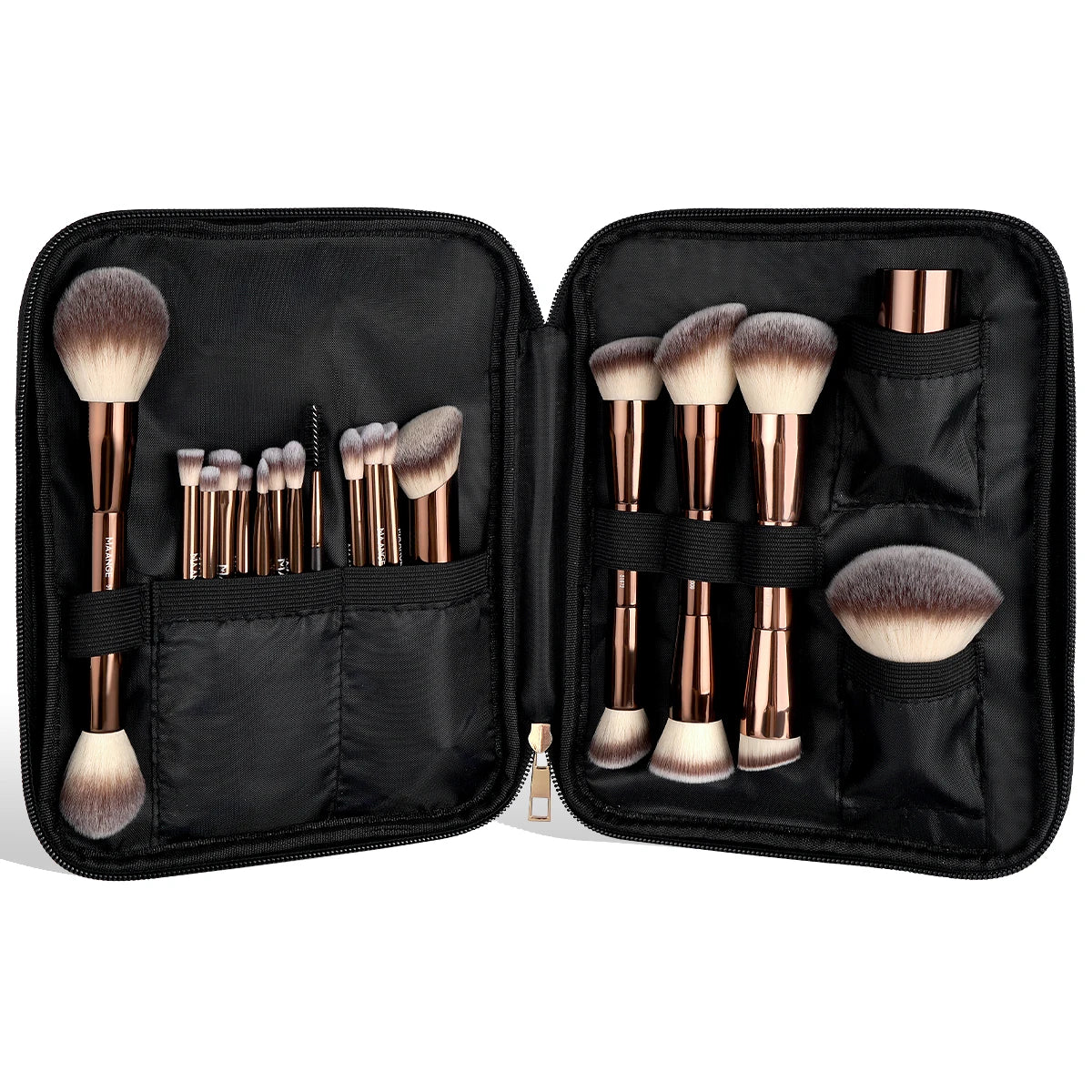 MAANGE 20-Piece Dual-End Professional Makeup Brush Set with Organizer