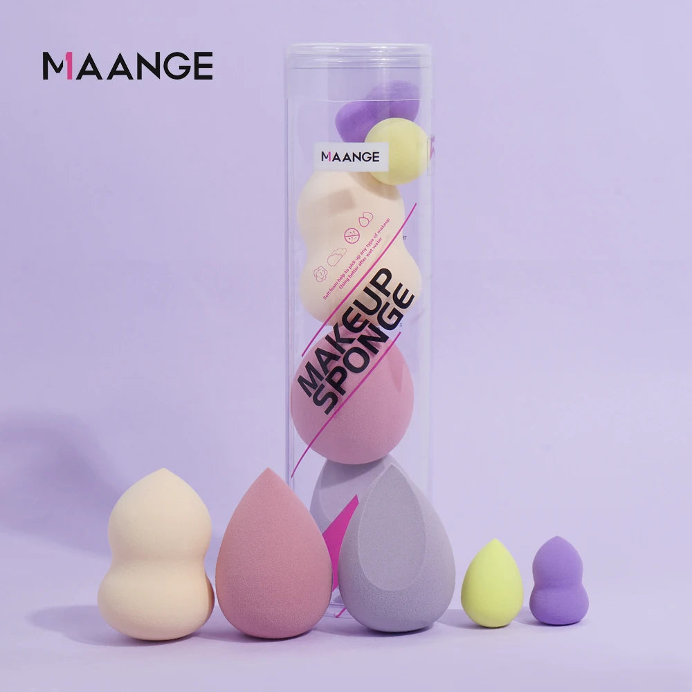 MAANGE 5-Piece Colorful Makeup Sponge Set