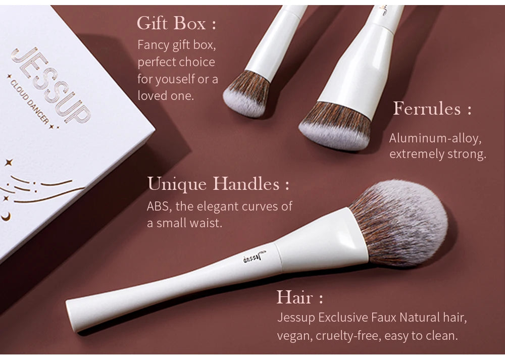 Jessup 14-Piece Premium Synthetic Makeup Brush Set with Gift Box