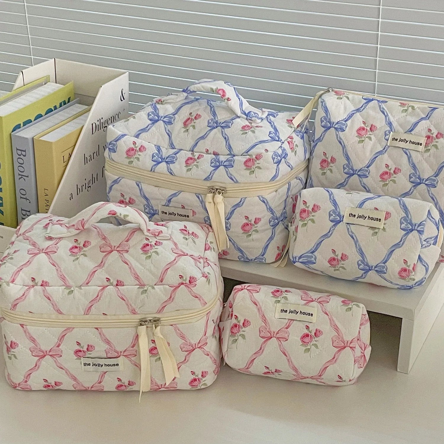 BloomBow Quilted Cosmetic Bag