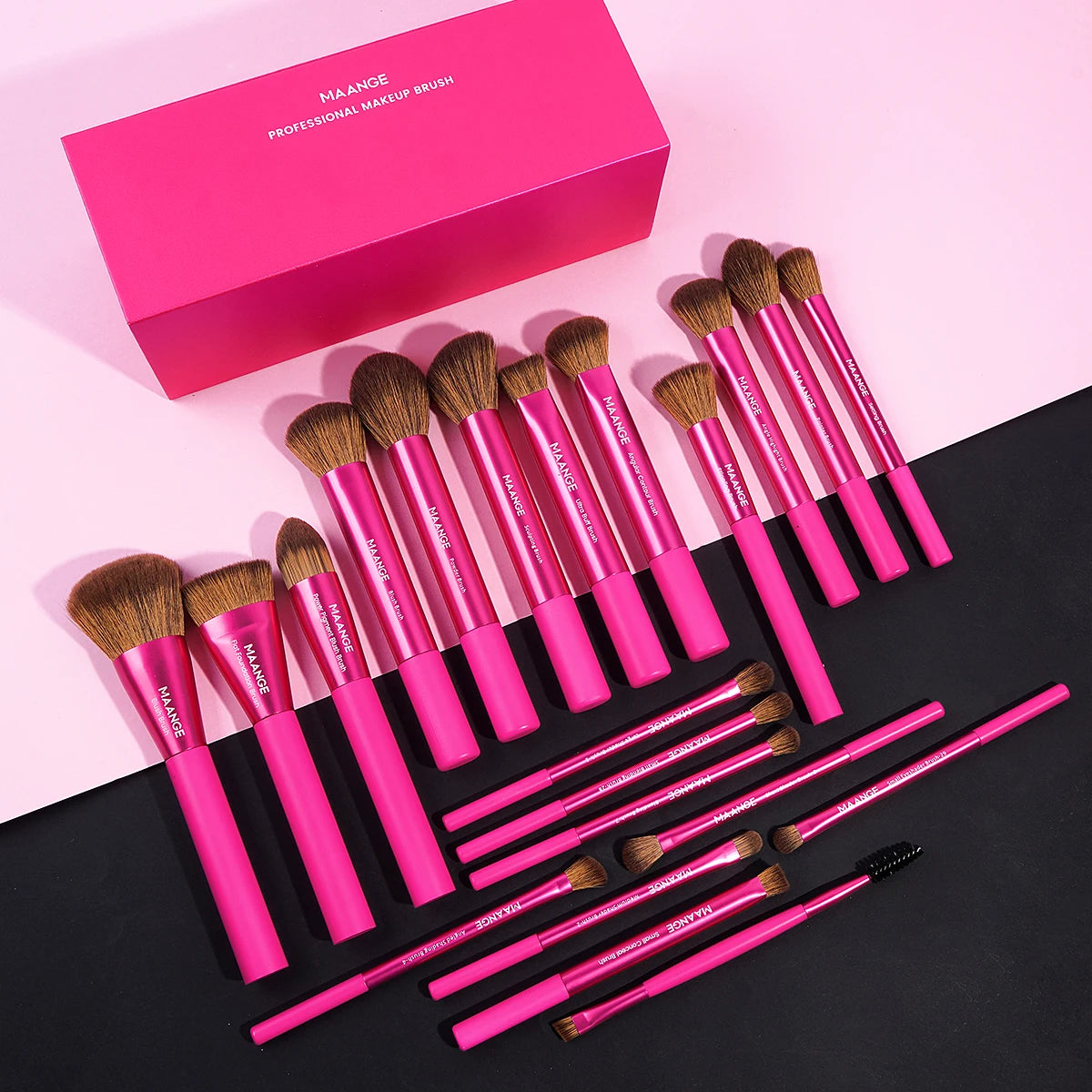 MAANGE 21PCS Magic Pink Makeup Brush Set