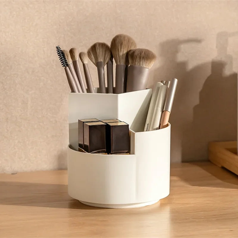 360° Rotating Makeup Organizer with 3 Compartments