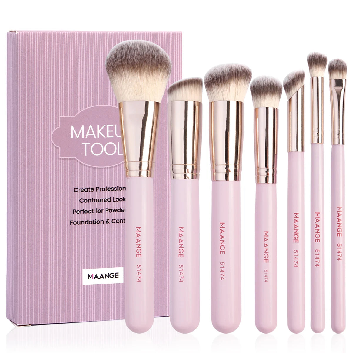 MAANGE 7-Piece Everyday Essentials Makeup Brush Set