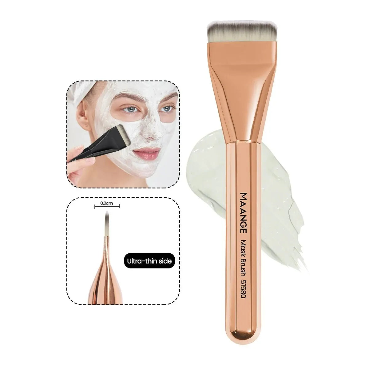 MAANGE 1PC Flat Facial Mask & Foundation Brush