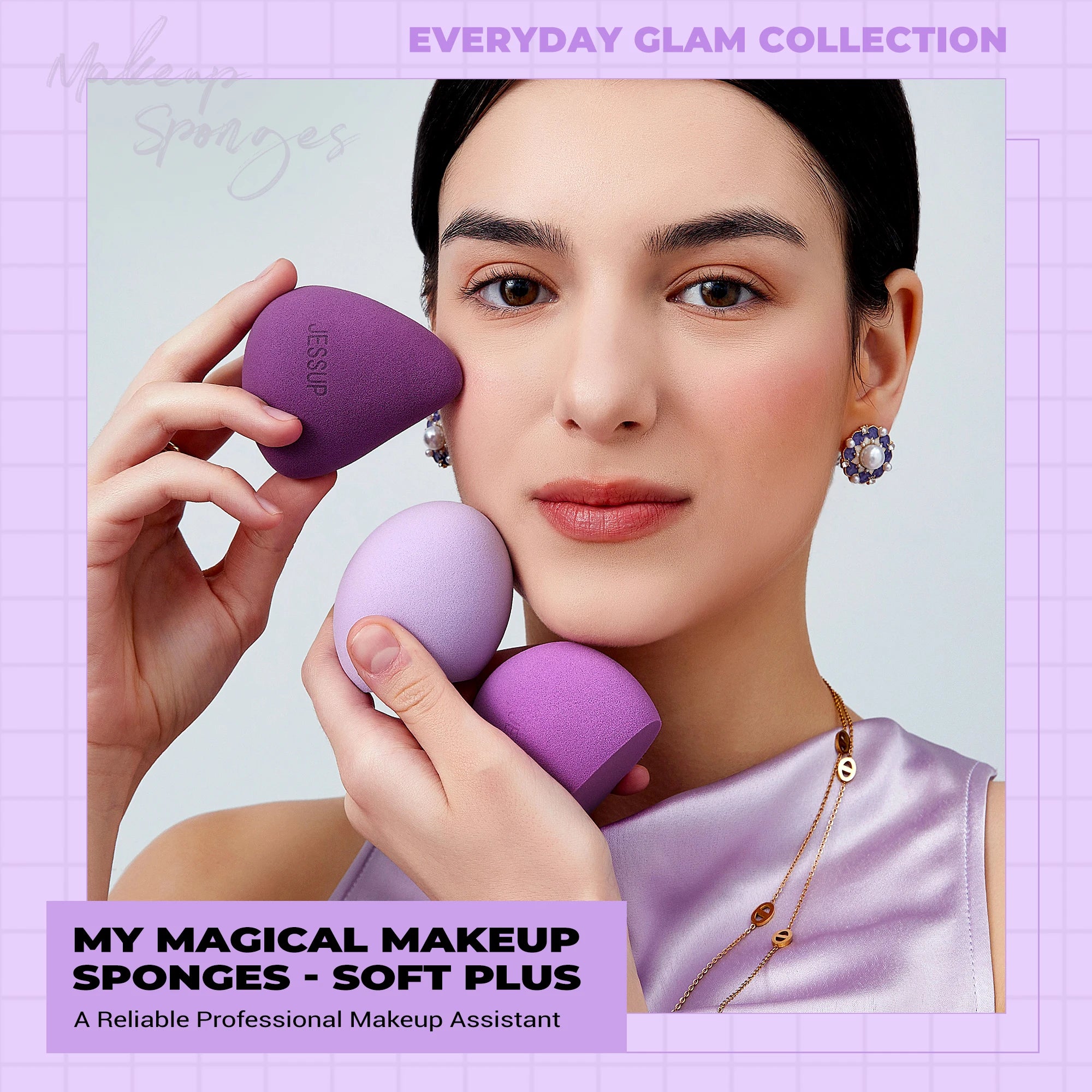 Jessup Pro Blend Sponge Set (SP017) – 3-Piece Luxury Makeup Sponges