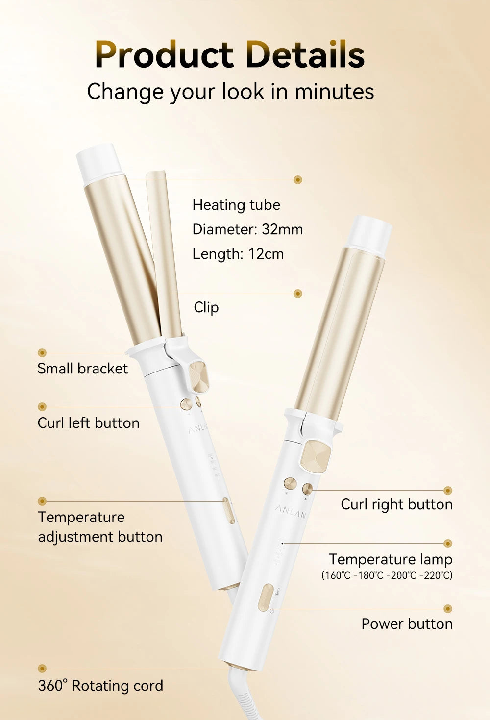 ANLAN Automatic Hair Curler – Fast Heat & Smart Temp Control