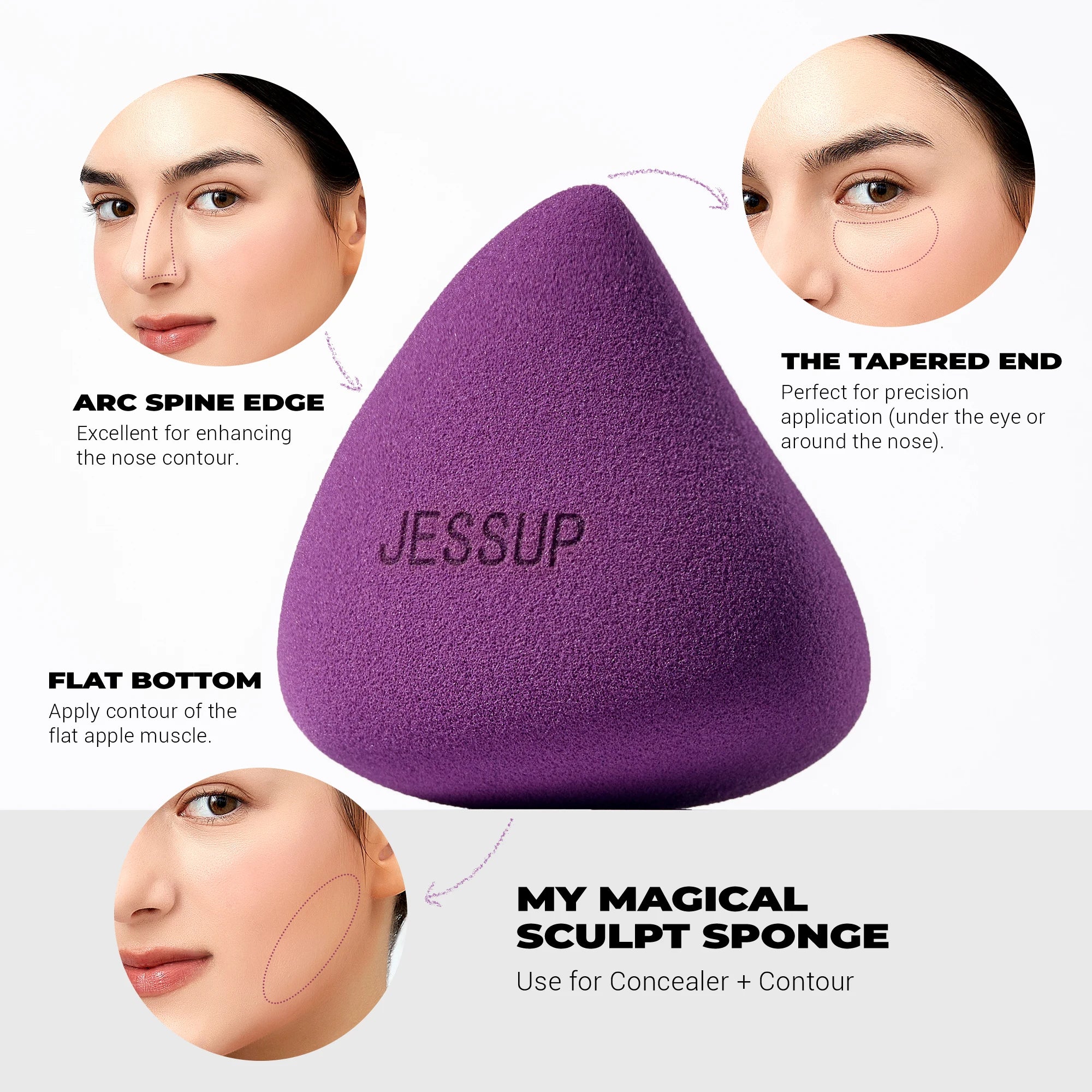 Jessup Pro Blend Sponge Set (SP017) – 3-Piece Luxury Makeup Sponges