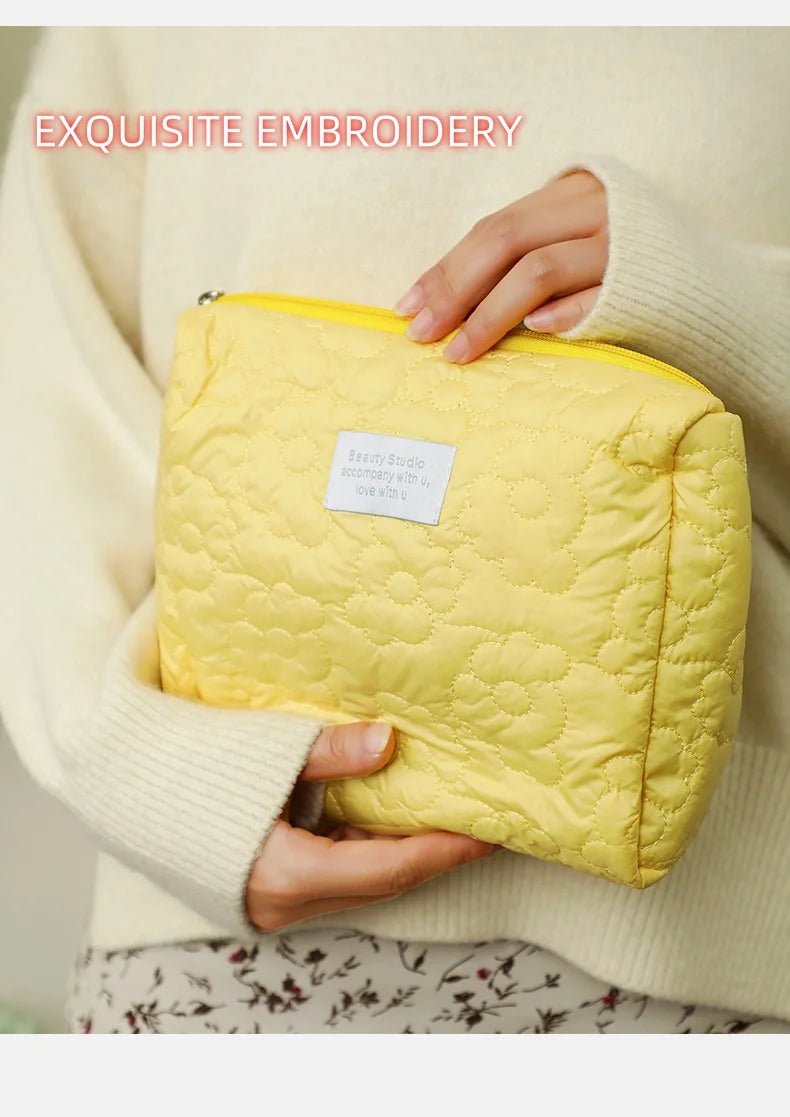 LuxeGlow Waterproof Large-Capacity Makeup Pouch