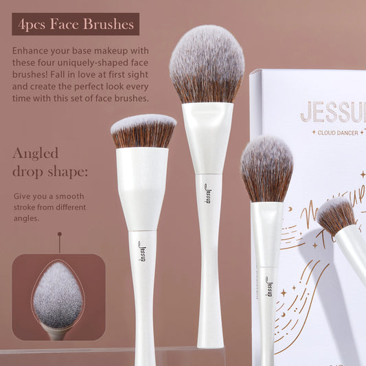 Jessup 14-Piece Premium Synthetic Makeup Brush Set with Gift Box