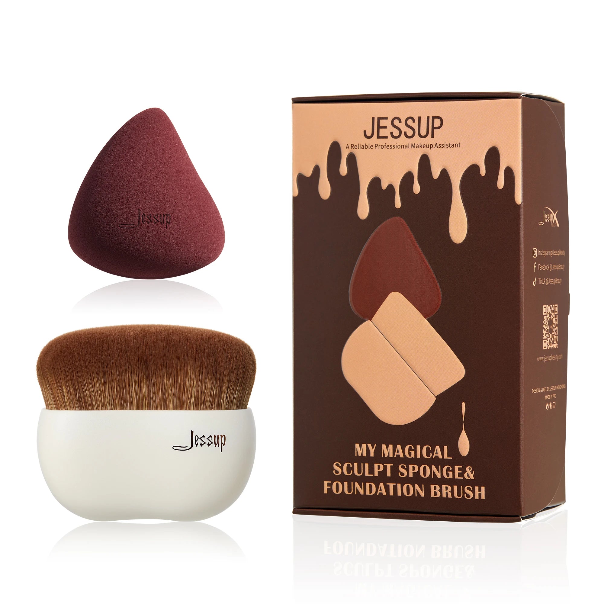 Jessup Pro Flawless Foundation Brush (SF003) – Luxury Purple Edition