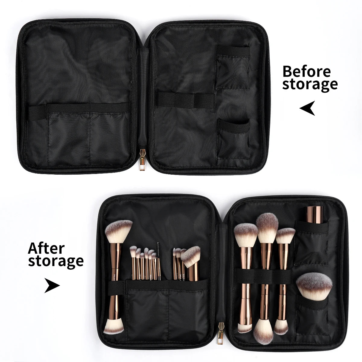 MAANGE 20-Piece Dual-End Professional Makeup Brush Set with Organizer