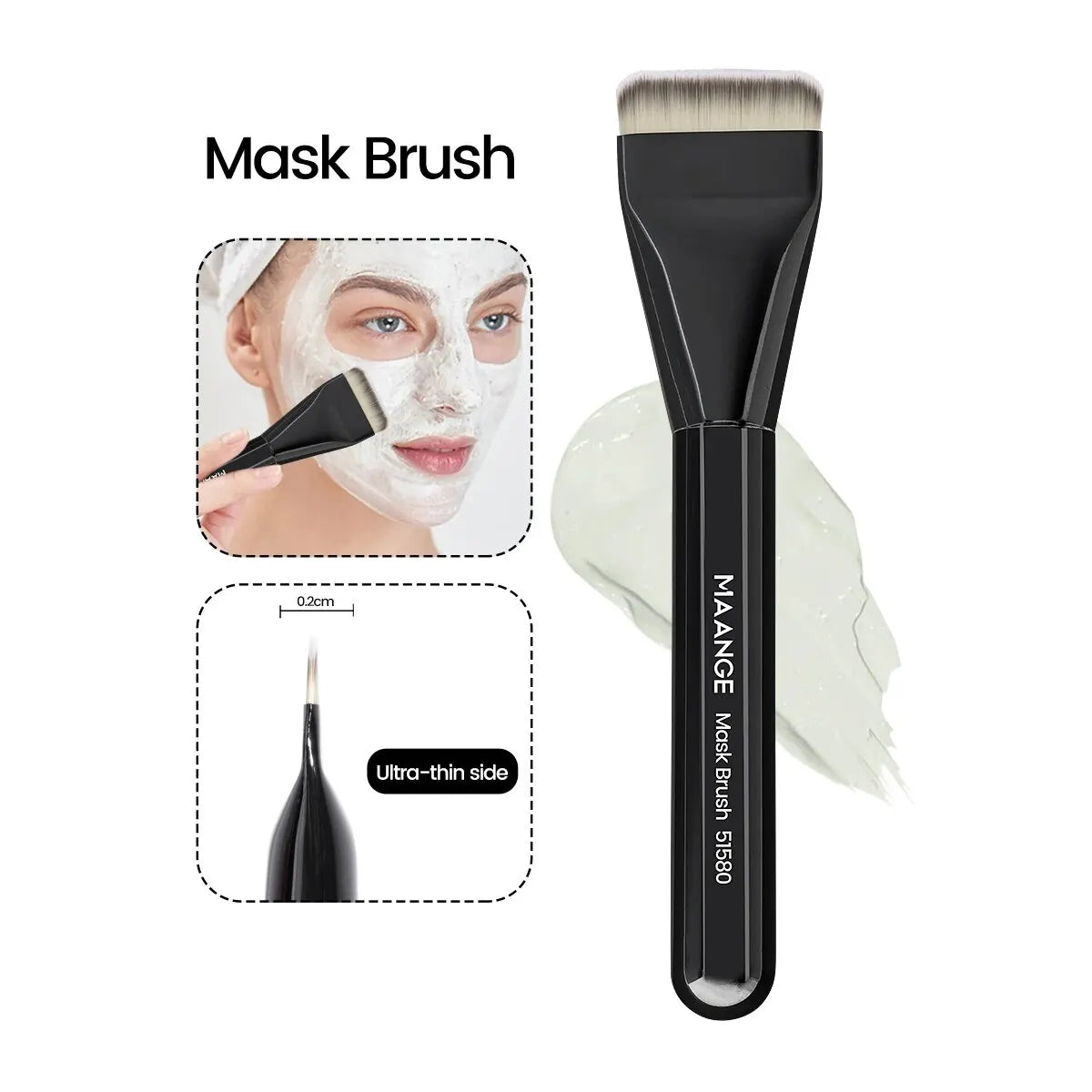 MAANGE 1PC Flat Facial Mask & Foundation Brush