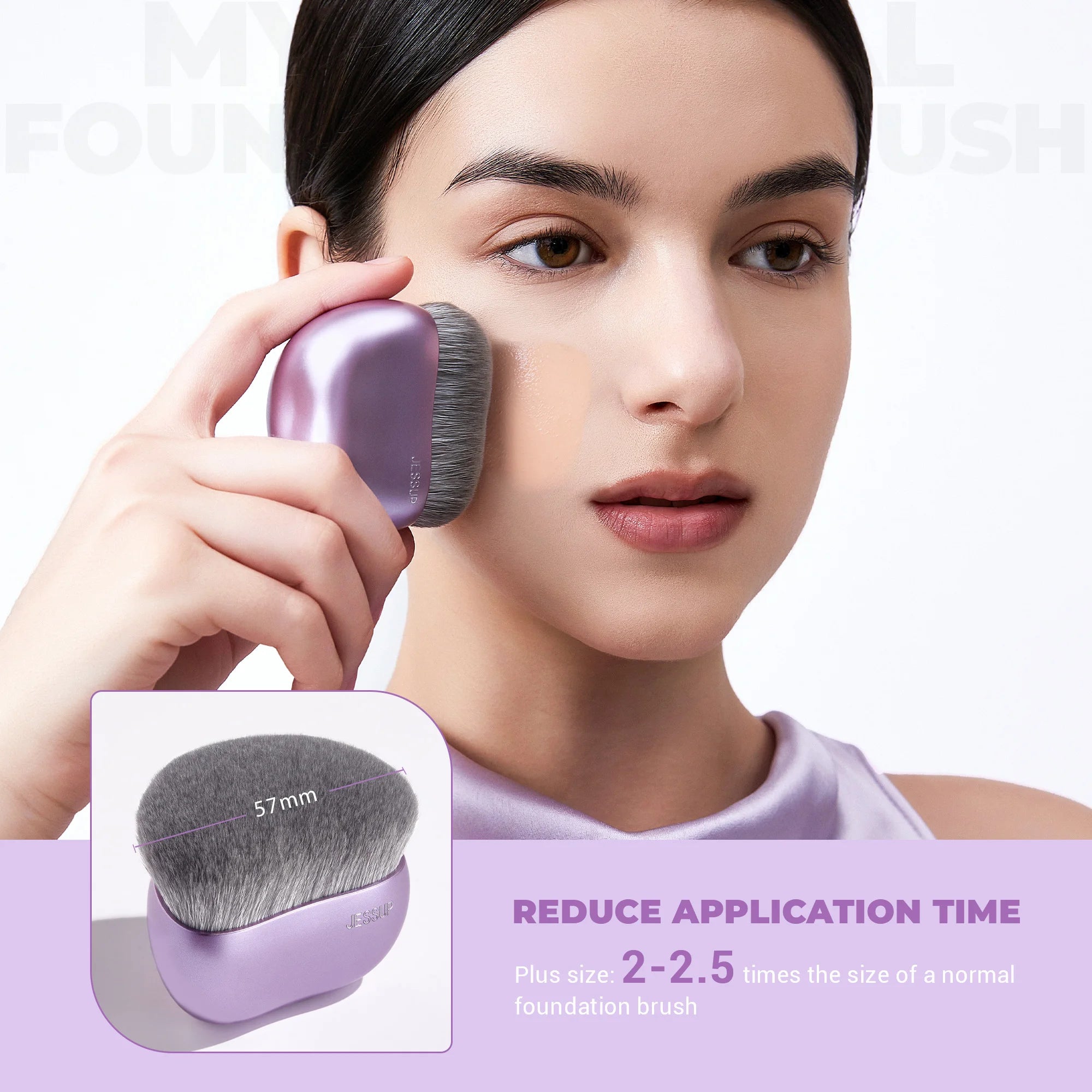 Jessup Pro Flawless Foundation Brush (SF003) – Luxury Purple Edition