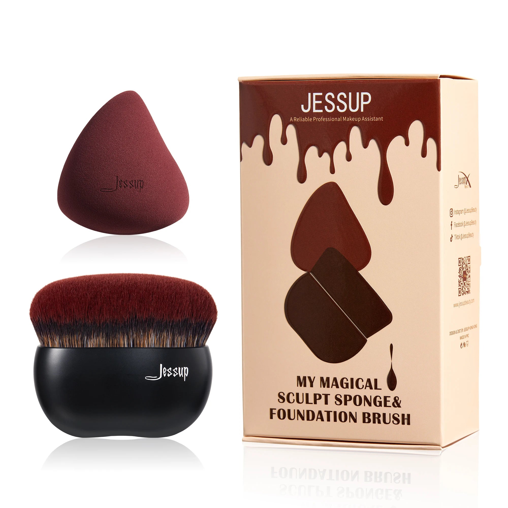 Jessup Pro Flawless Foundation Brush (SF003) – Luxury Purple Edition