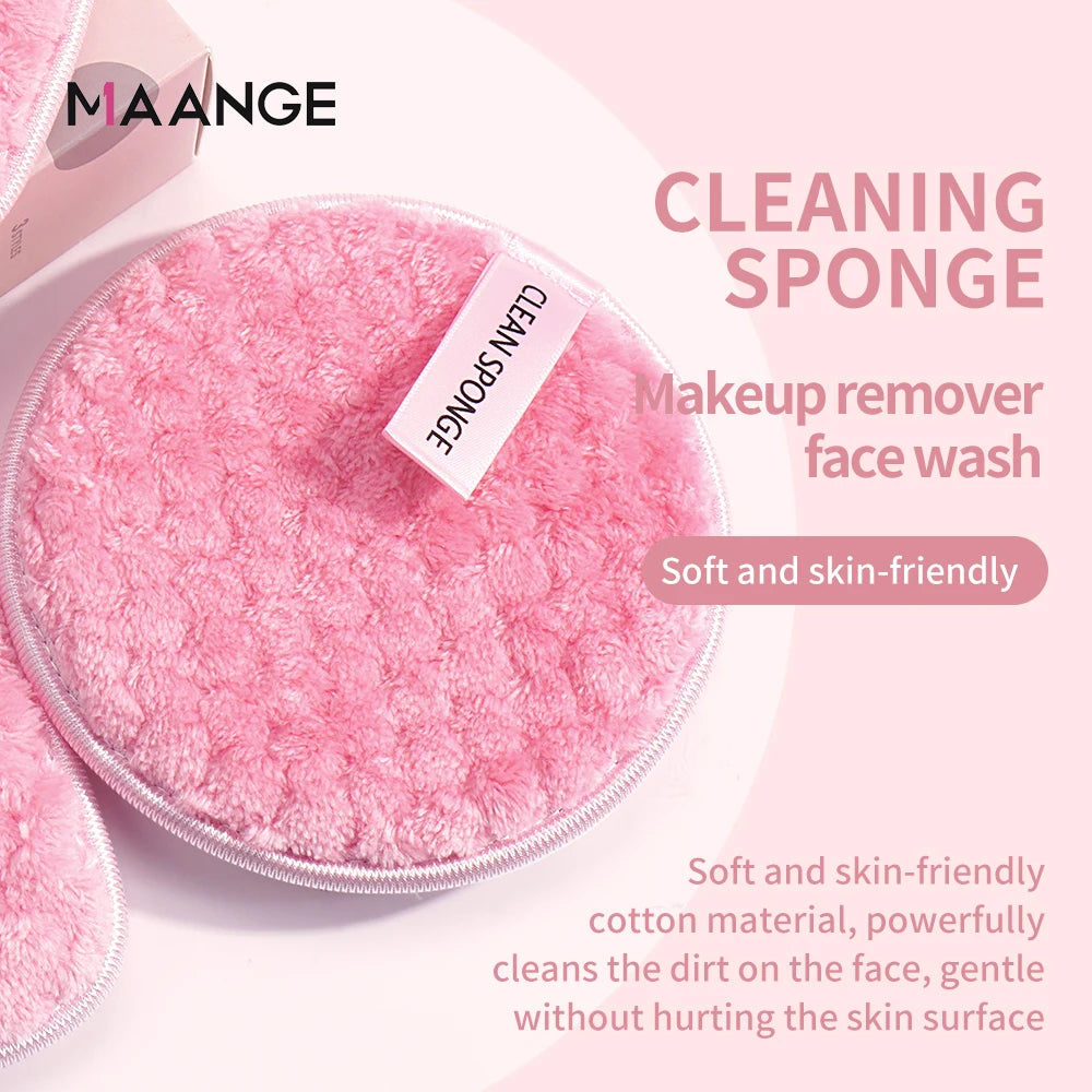 MAANGE 3-Piece Microfiber Makeup Removal Sponge Set