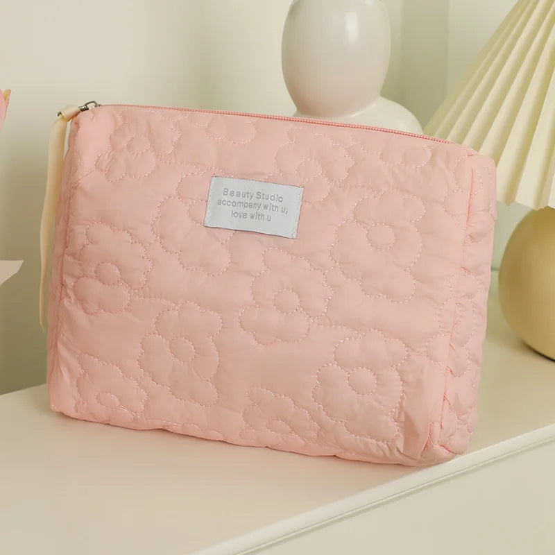LuxeGlow Waterproof Large-Capacity Makeup Pouch