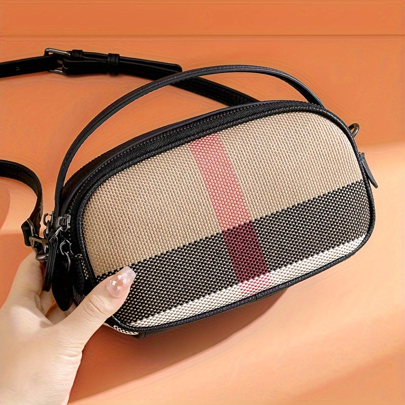 Ondy Retro Plaid Messenger Bag