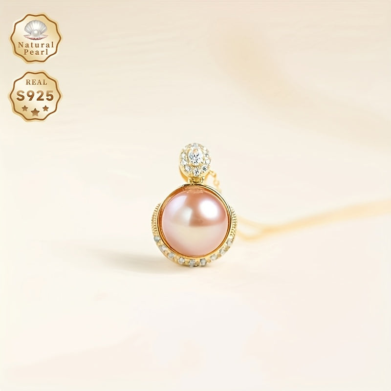 MUFAN Freshwater Pearl Pendant Necklace in S925 Silver